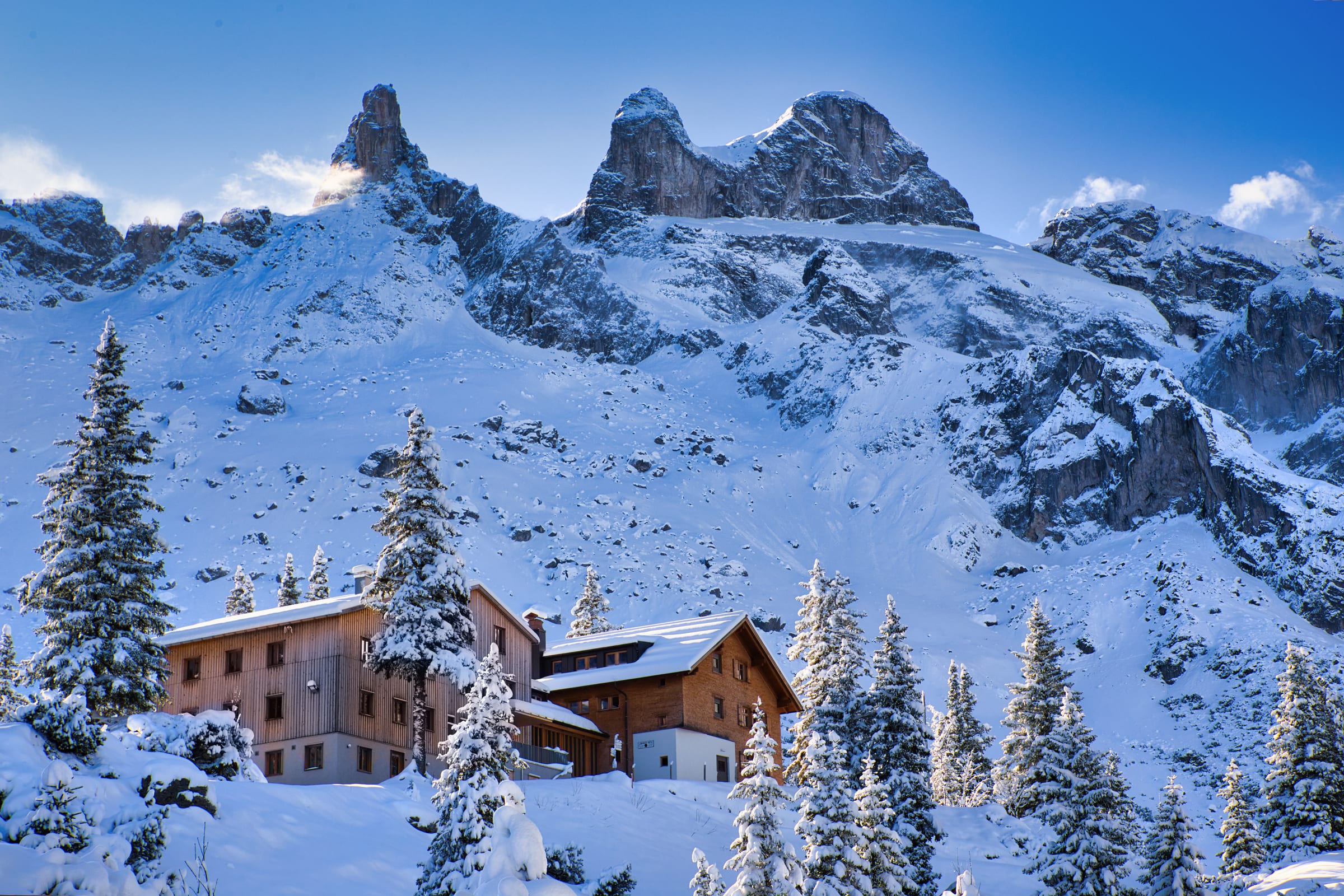 Gauertal im Winter mit Drei Türmen — Montafon